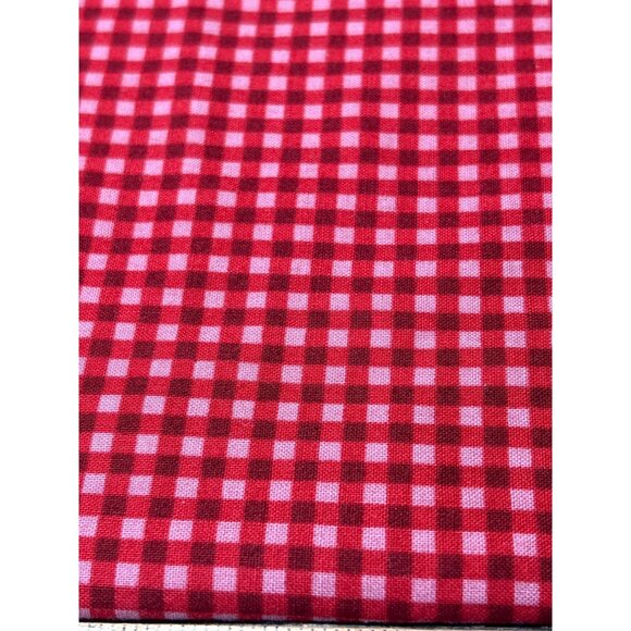 Red & Red Gingham Cotton Fabric Claire Murray 2005 Winter Friend Quilt Craft 18x - Picture 1 of 5